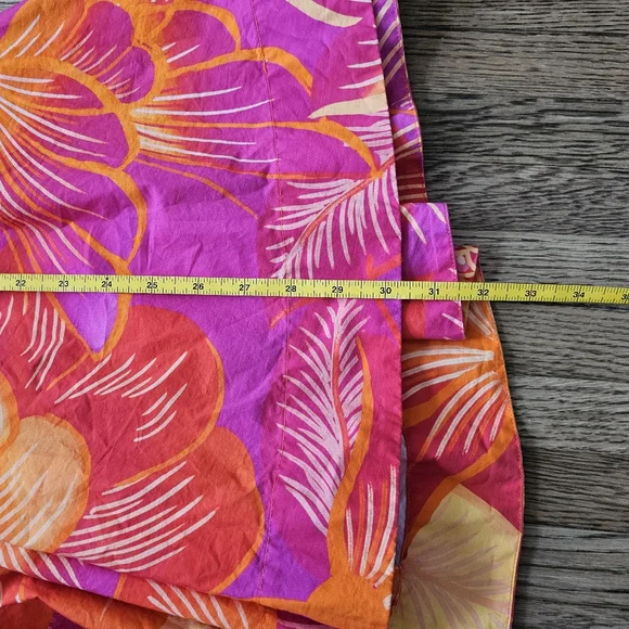 FARM Rio summer garden ombre puff sleeve tie back mini dress floral orange pink - Picture 9 of 10